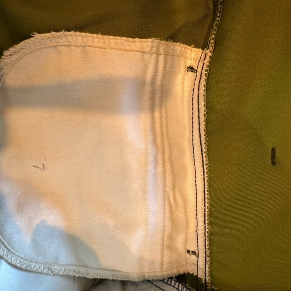 Vintage 1970's Unbranded ArmyGreen Flat Front Pants Men’s 34x28 READ ALL - Picture 6 of 7